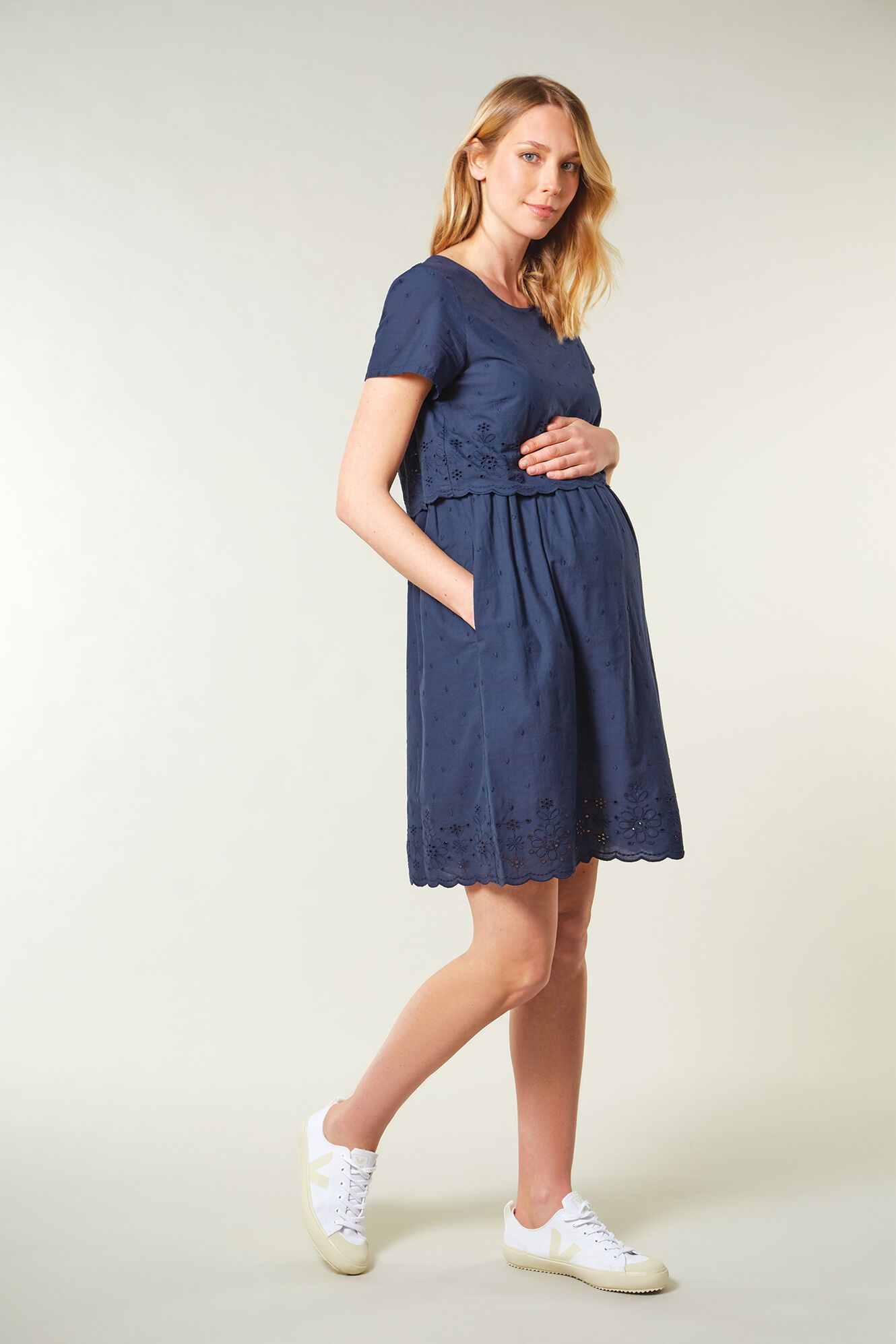 Schiffli Maternity & Nursing Dress