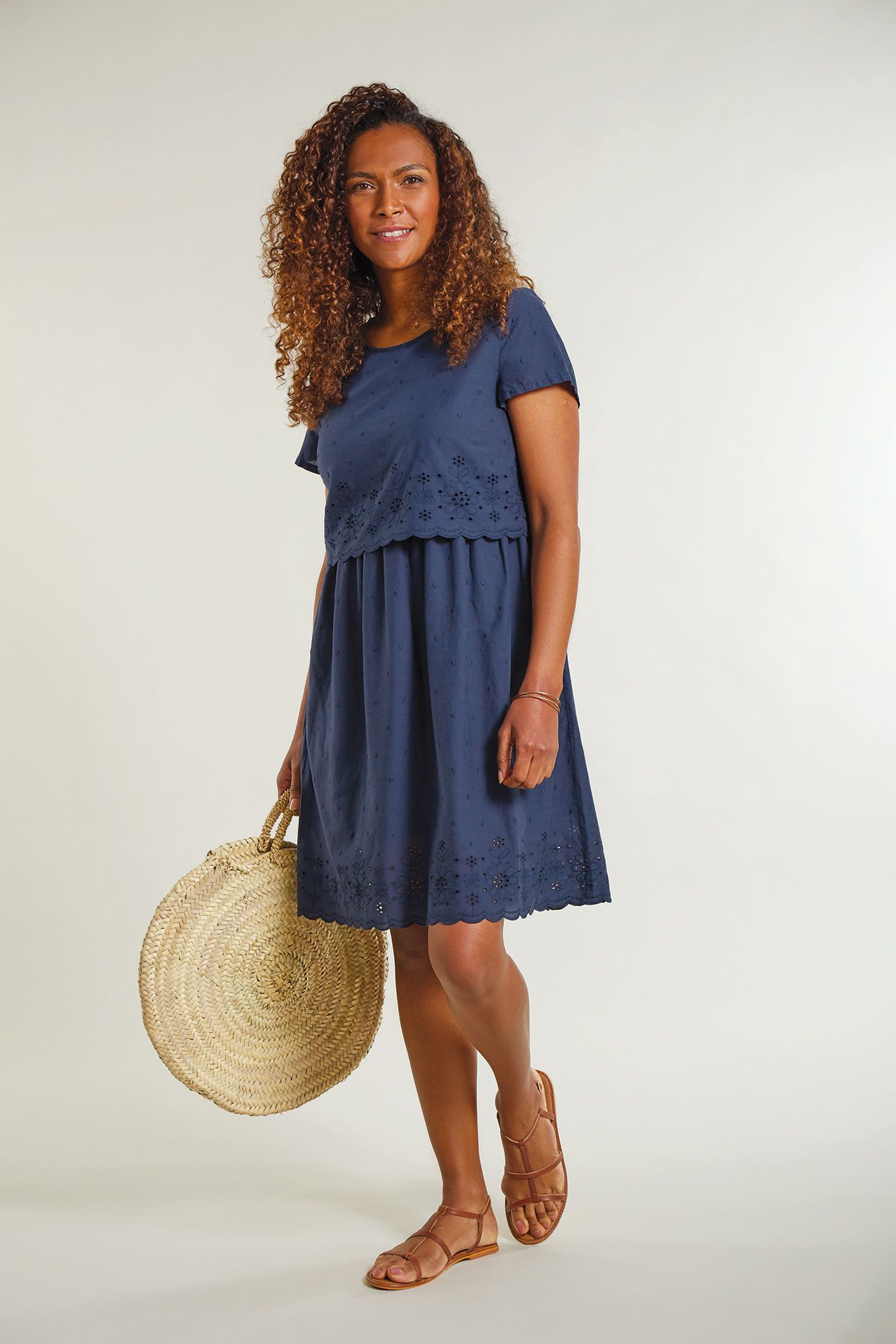 Schiffli Maternity & Nursing Dress