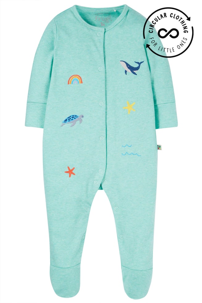 Frugi Completo Regalo Nascita Dungaree - Lontre - Body + Salopette