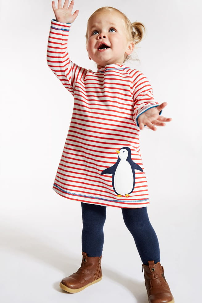 Mini Boden Striped Puffin Dress